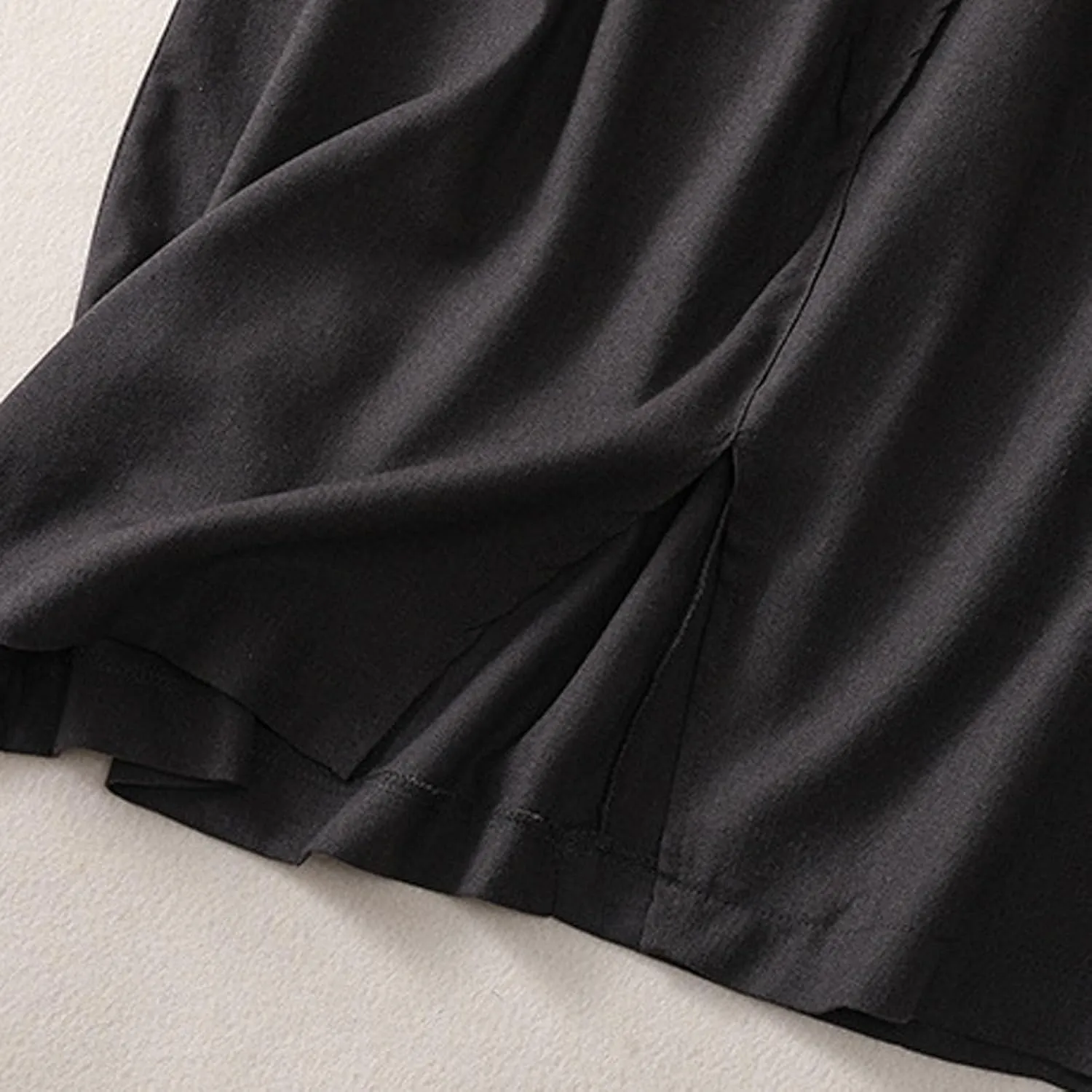 2024 Summer Skirts for Women Solid Color Casual Pleated Skirt Elastic Waist Elegant Button Midi Skirts with Pocket