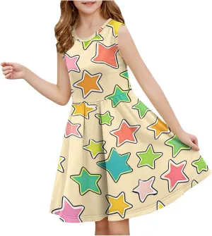 2025 Spring Dresses for Girls Summer Casual Sleeveless Sundresses Fashion Flowy A-Line Party Dress Comfy Swing Dress