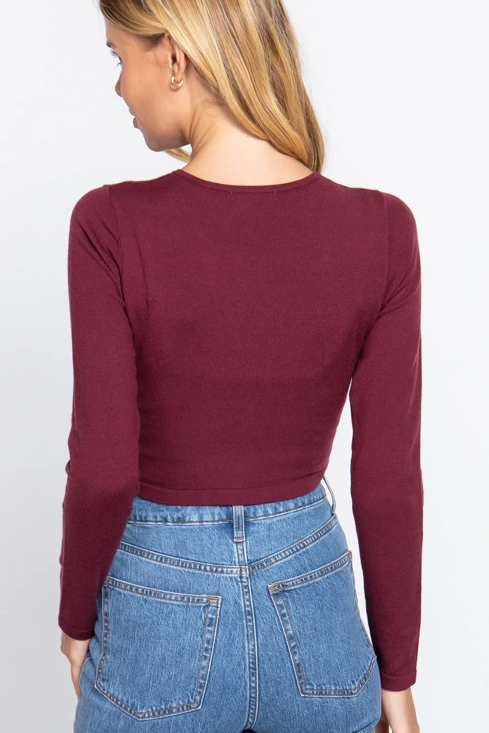 Active USA | Long Sleeve Round Neck Viscose Sweater