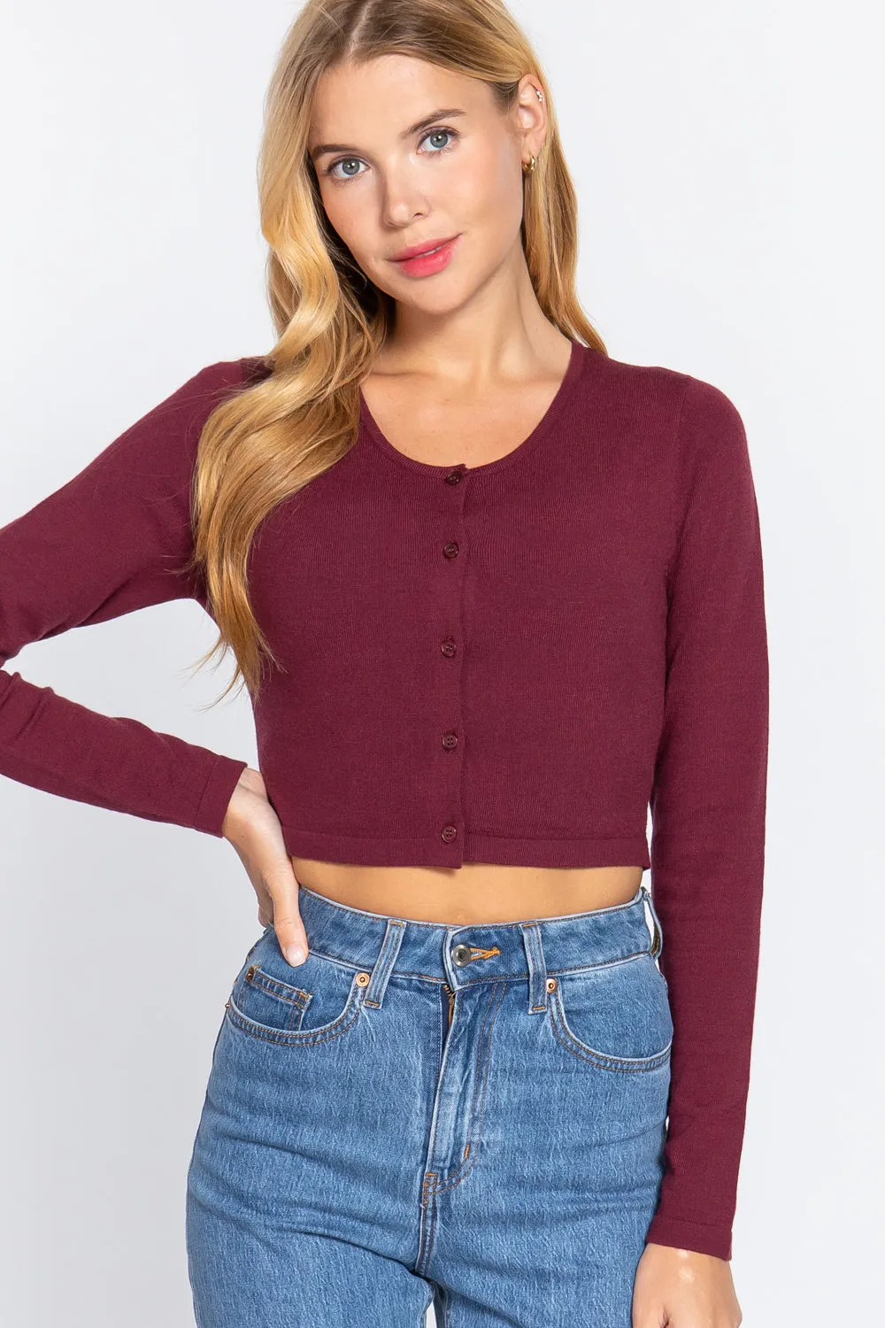 Active USA | Long Sleeve Round Neck Viscose Sweater