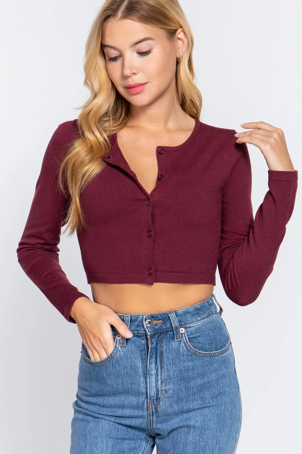 Active USA | Long Sleeve Round Neck Viscose Sweater