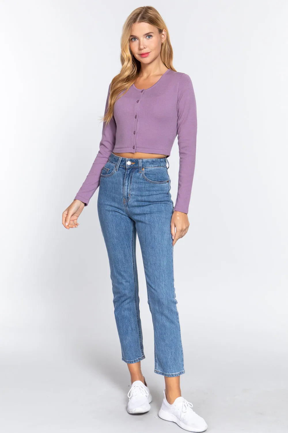 Active USA | Long Sleeve Round Neck Viscose Sweater