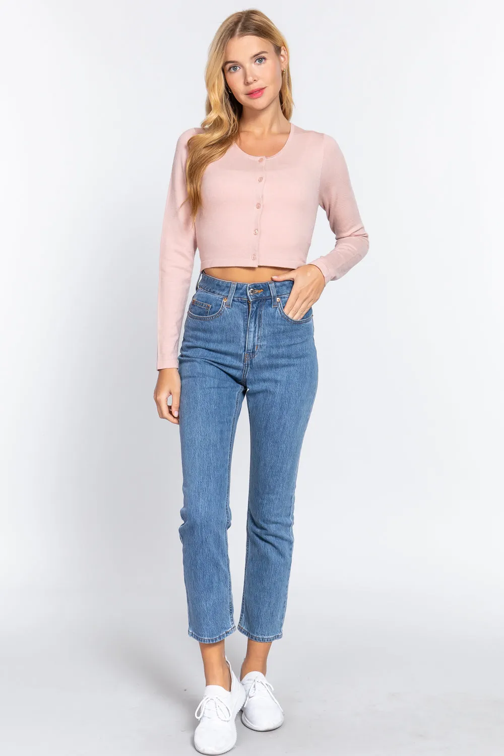 Active USA | Long Sleeve Round Neck Viscose Sweater