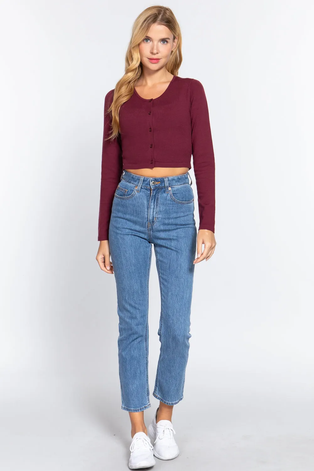 Active USA | Long Sleeve Round Neck Viscose Sweater