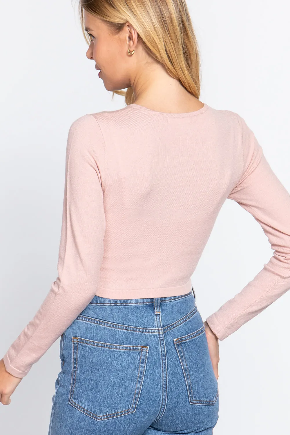 Active USA | Long Sleeve Round Neck Viscose Sweater