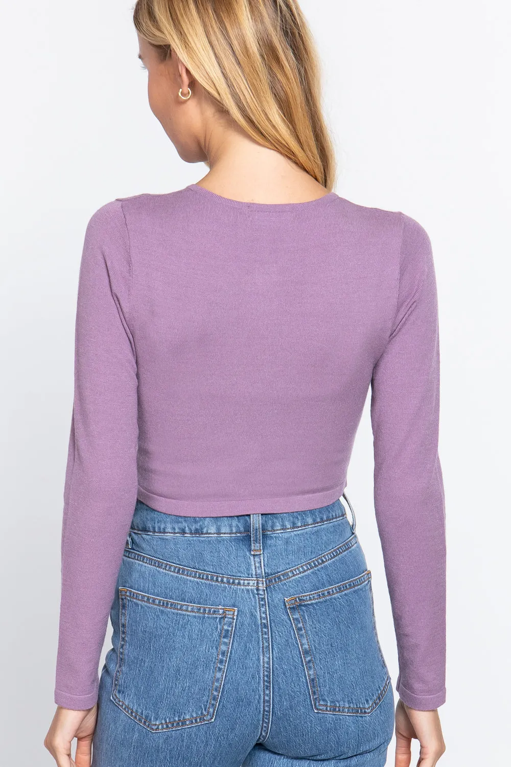 Active USA | Long Sleeve Round Neck Viscose Sweater