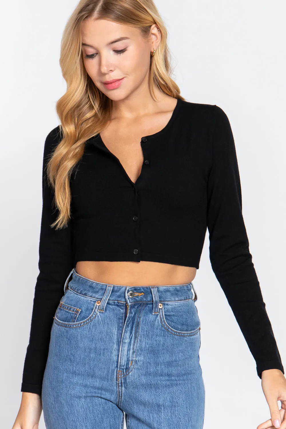 Active USA | Long Sleeve Round Neck Viscose Sweater