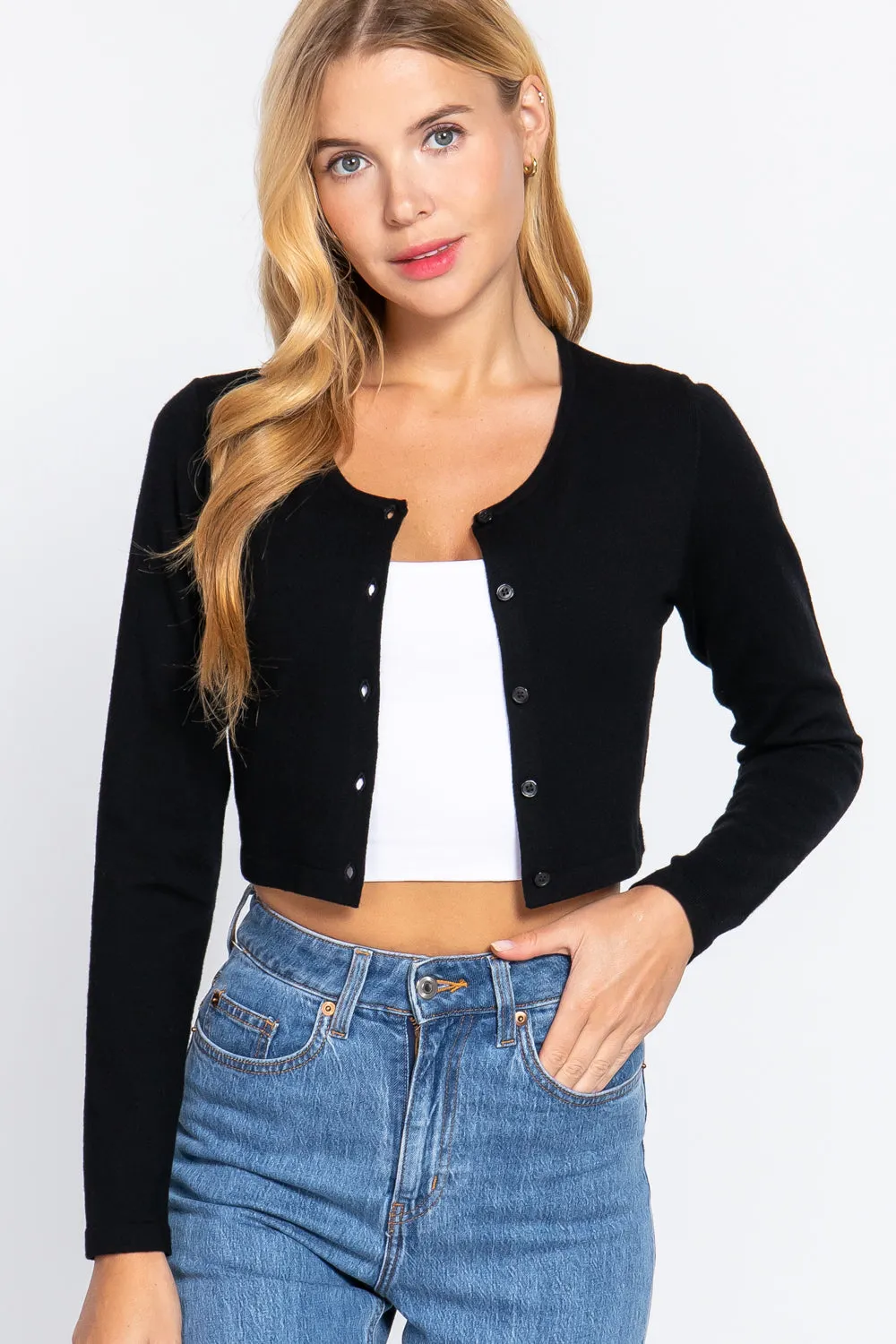 Active USA | Long Sleeve Round Neck Viscose Sweater