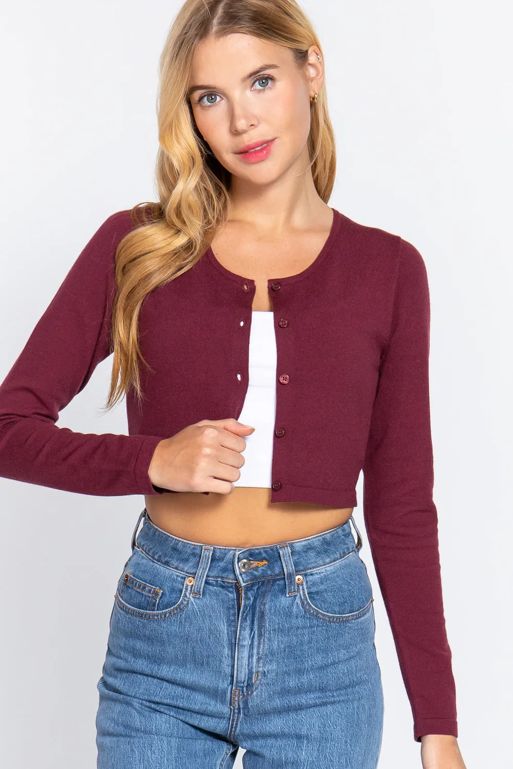 Active USA | Long Sleeve Round Neck Viscose Sweater