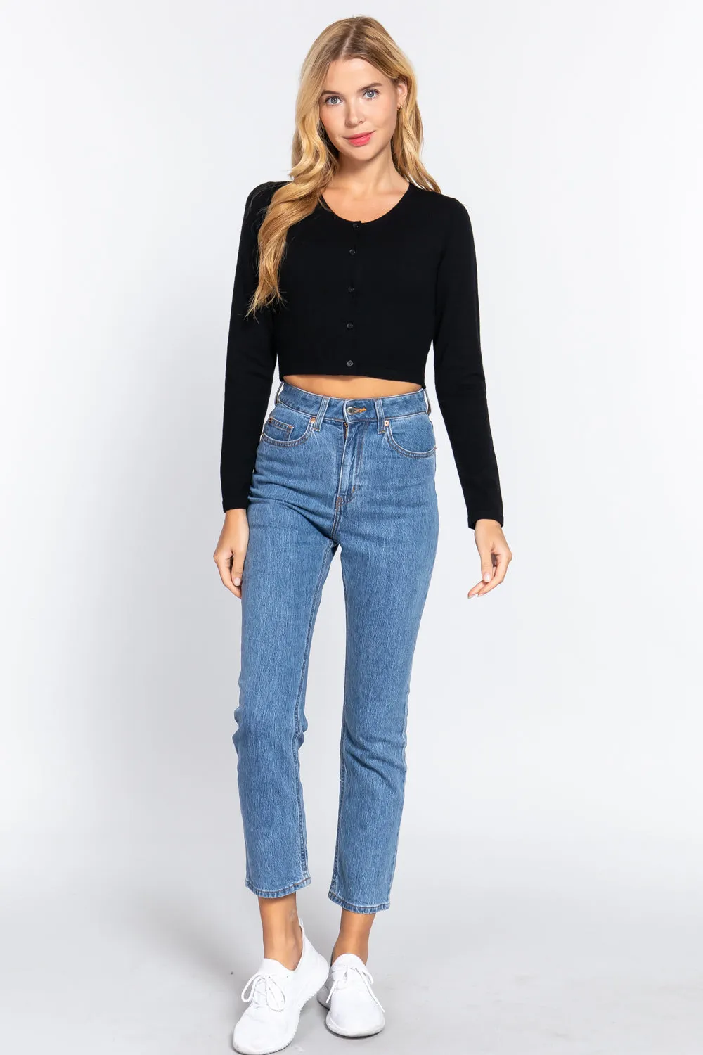 Active USA | Long Sleeve Round Neck Viscose Sweater