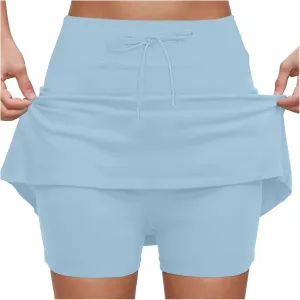 AMDBEL Womens Skorts with Pockets Tummy Control,Athletic Skorts for Women Tummy Control Stretchy High Waist Skorts Shorts