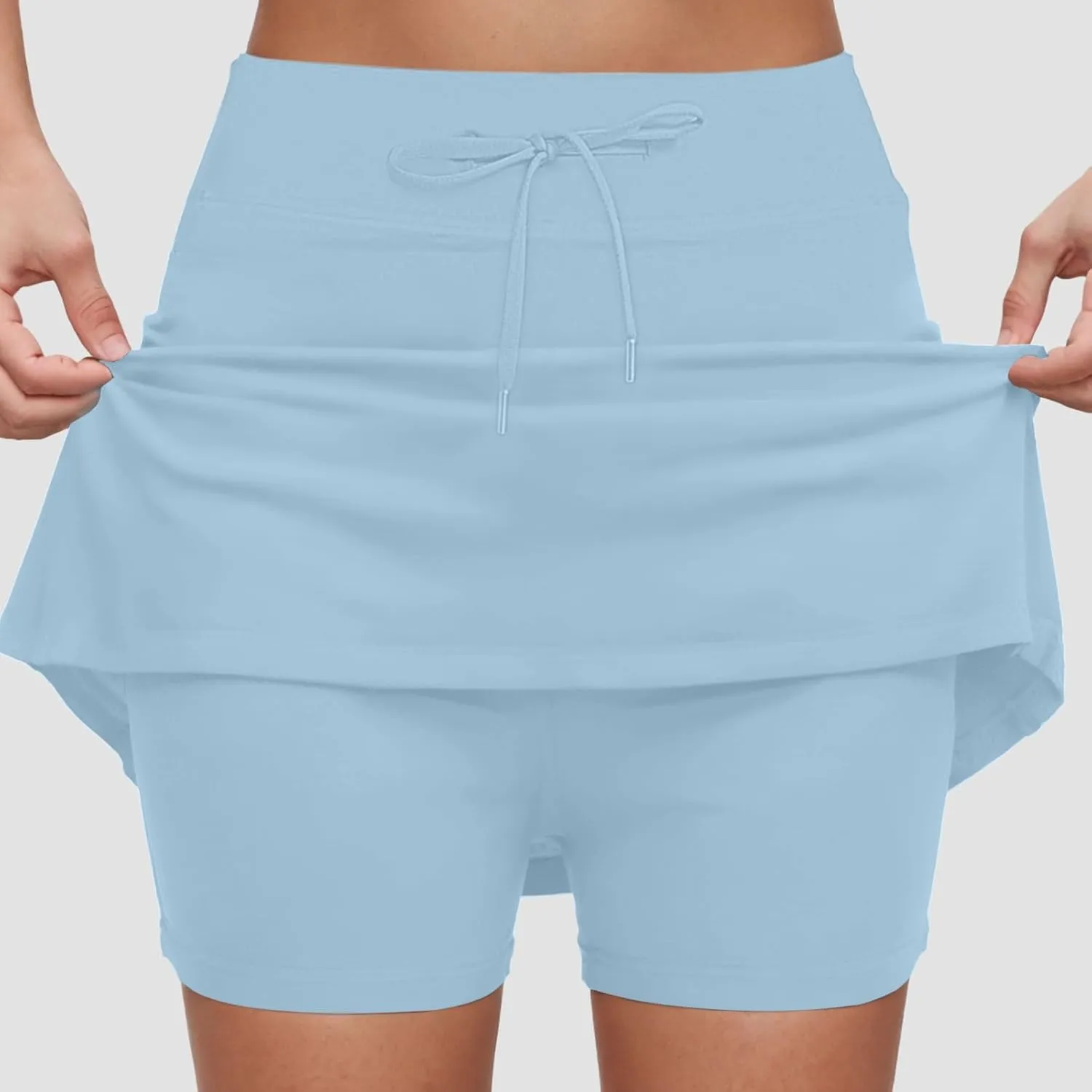 AMDBEL Womens Skorts with Pockets Tummy Control,Athletic Skorts for Women Tummy Control Stretchy High Waist Skorts Shorts