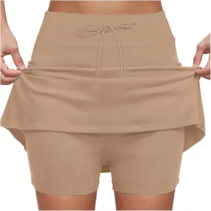AMDBEL Womens Skorts with Pockets Tummy Control,Athletic Skorts for Women Tummy Control Stretchy High Waist Skorts Shorts
