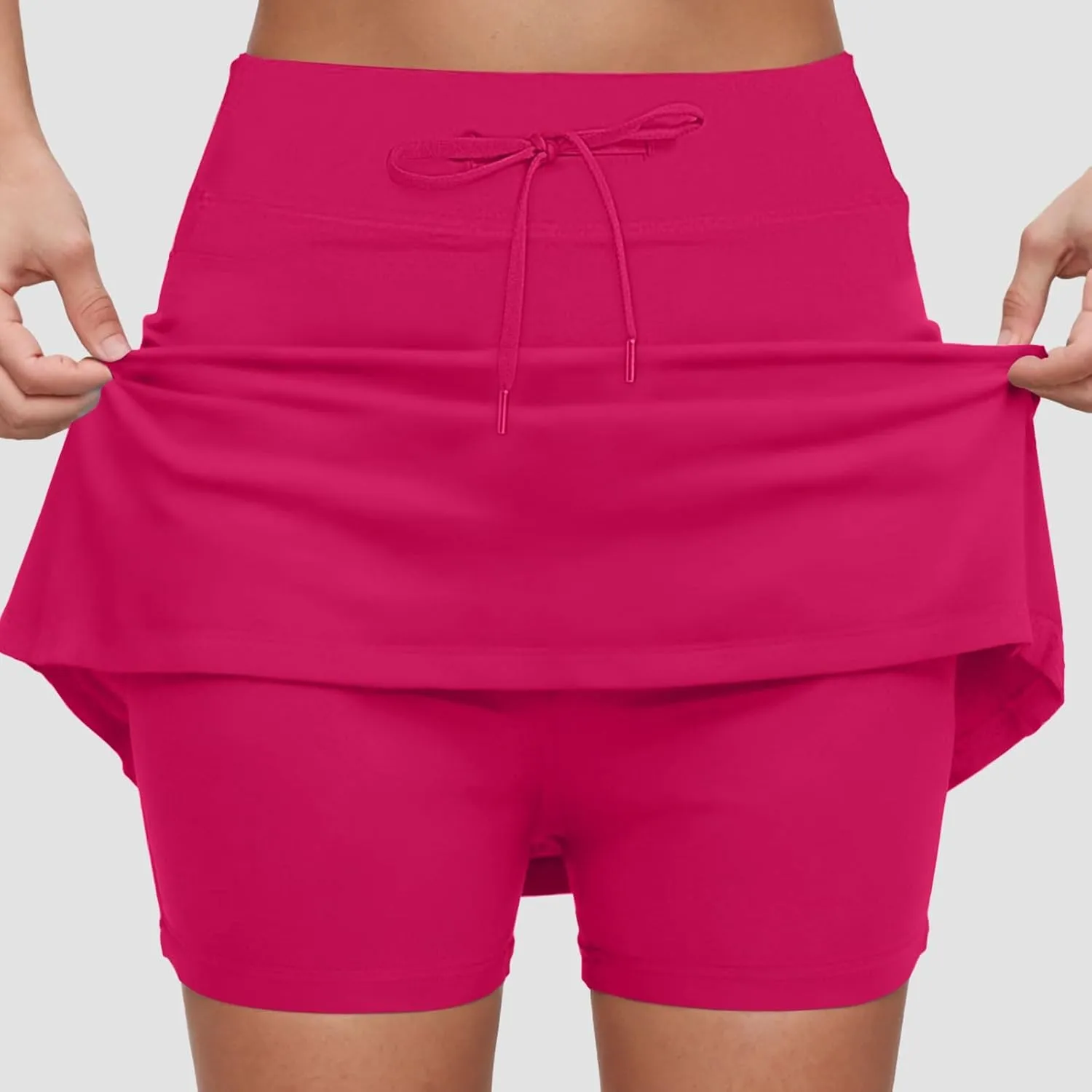 AMDBEL Womens Skorts with Pockets Tummy Control,Athletic Skorts for Women Tummy Control Stretchy High Waist Skorts Shorts