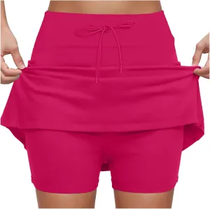 AMDBEL Womens Skorts with Pockets Tummy Control,Athletic Skorts for Women Tummy Control Stretchy High Waist Skorts Shorts