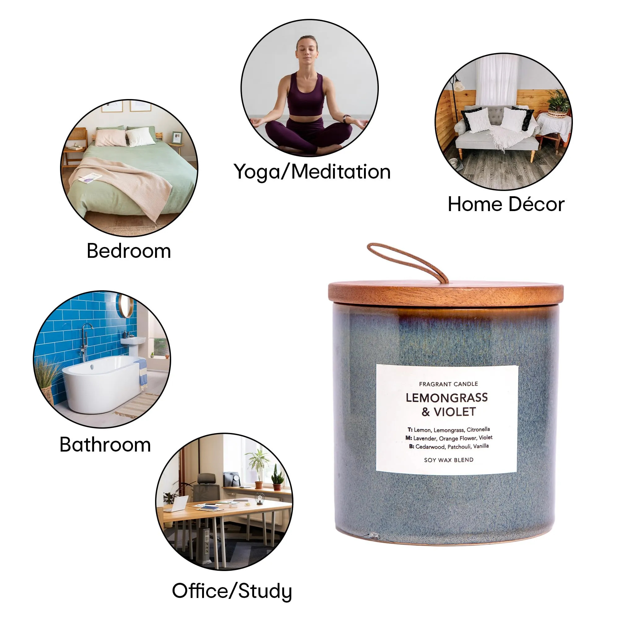 Anko Scented Candles for Gifting | 140 Hrs Burn Time| Aromatherapy Soy Wax Candles for Home Decor |Perfume Candles for Home | Aroma Romantic Scented Candles for Bedroom | Lemongrass and Violet Scent
