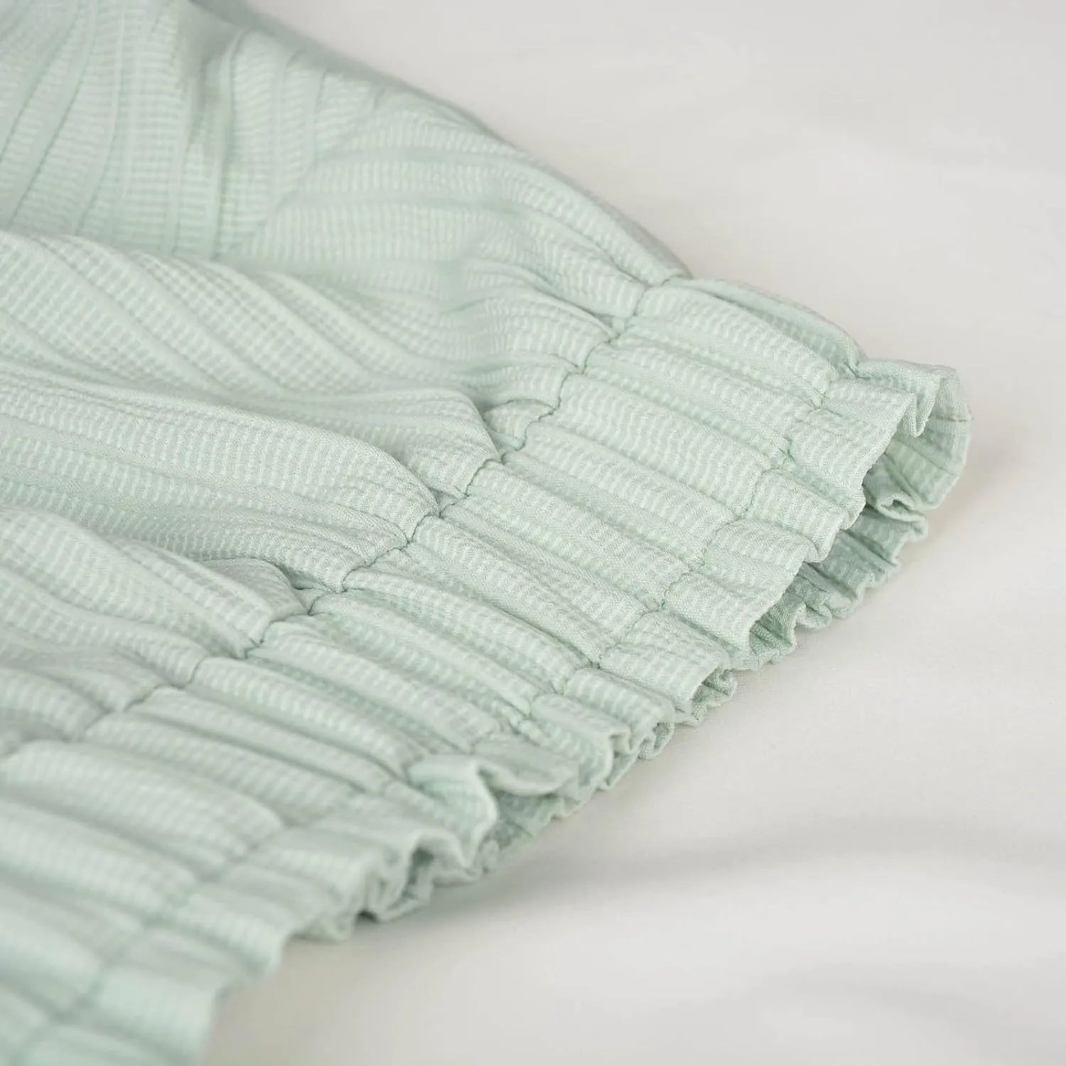 Asymmetrical Skirt for Women Pleated Double Layer Chiffon Short Skirts Summer Elegant Smocked Waist Solid Skirts