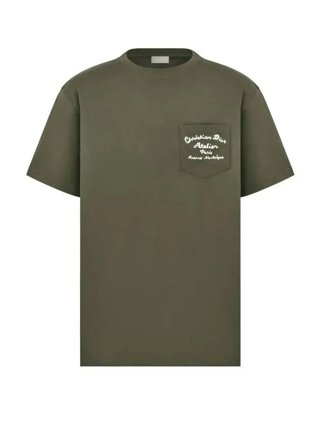 Atelier Chest Pocket Cotton Jersey Short Sleeve T-Shirt Khaki