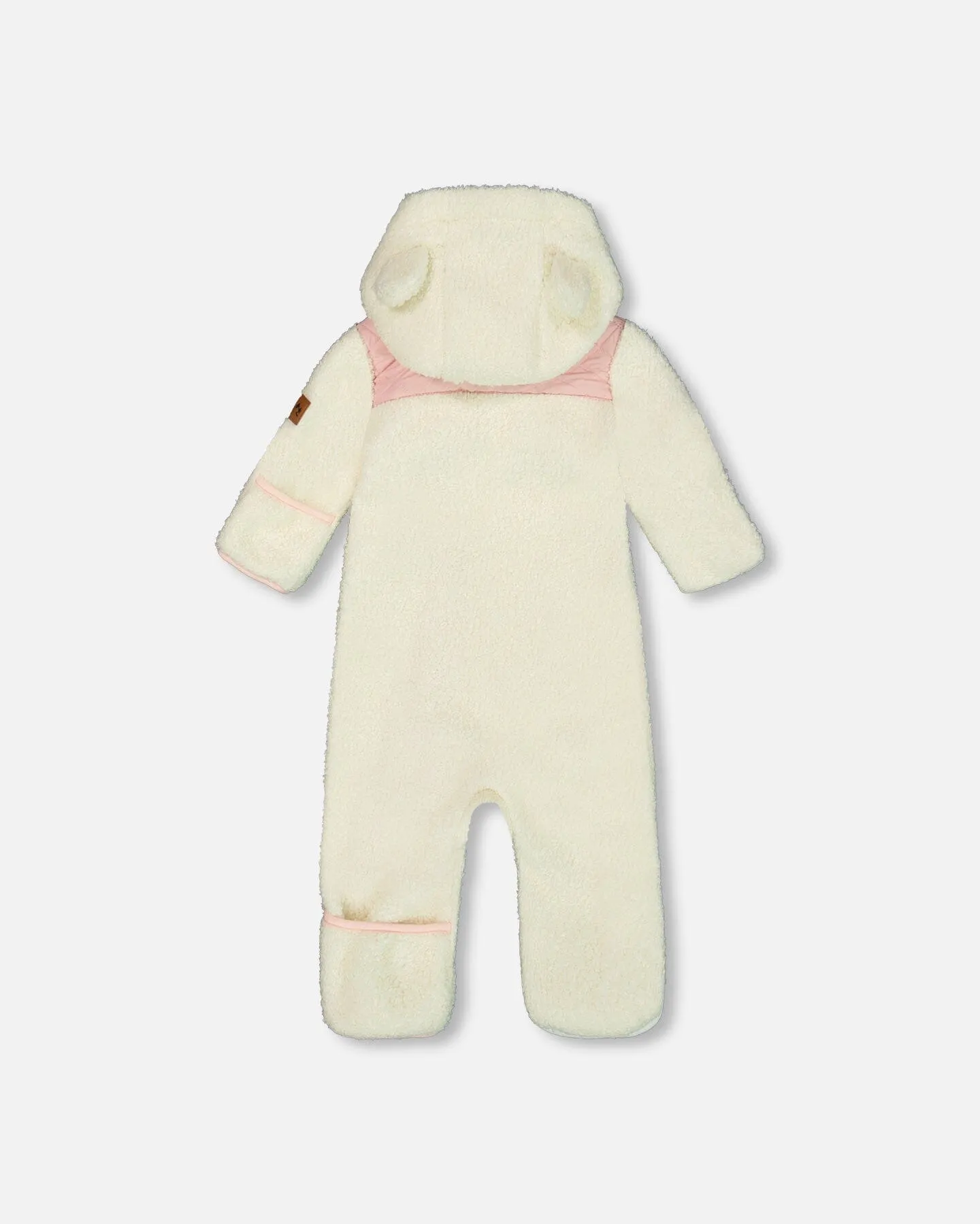 Baby One-Piece Sherpa Mid-Season Outerwear Off-White And Pale Pink