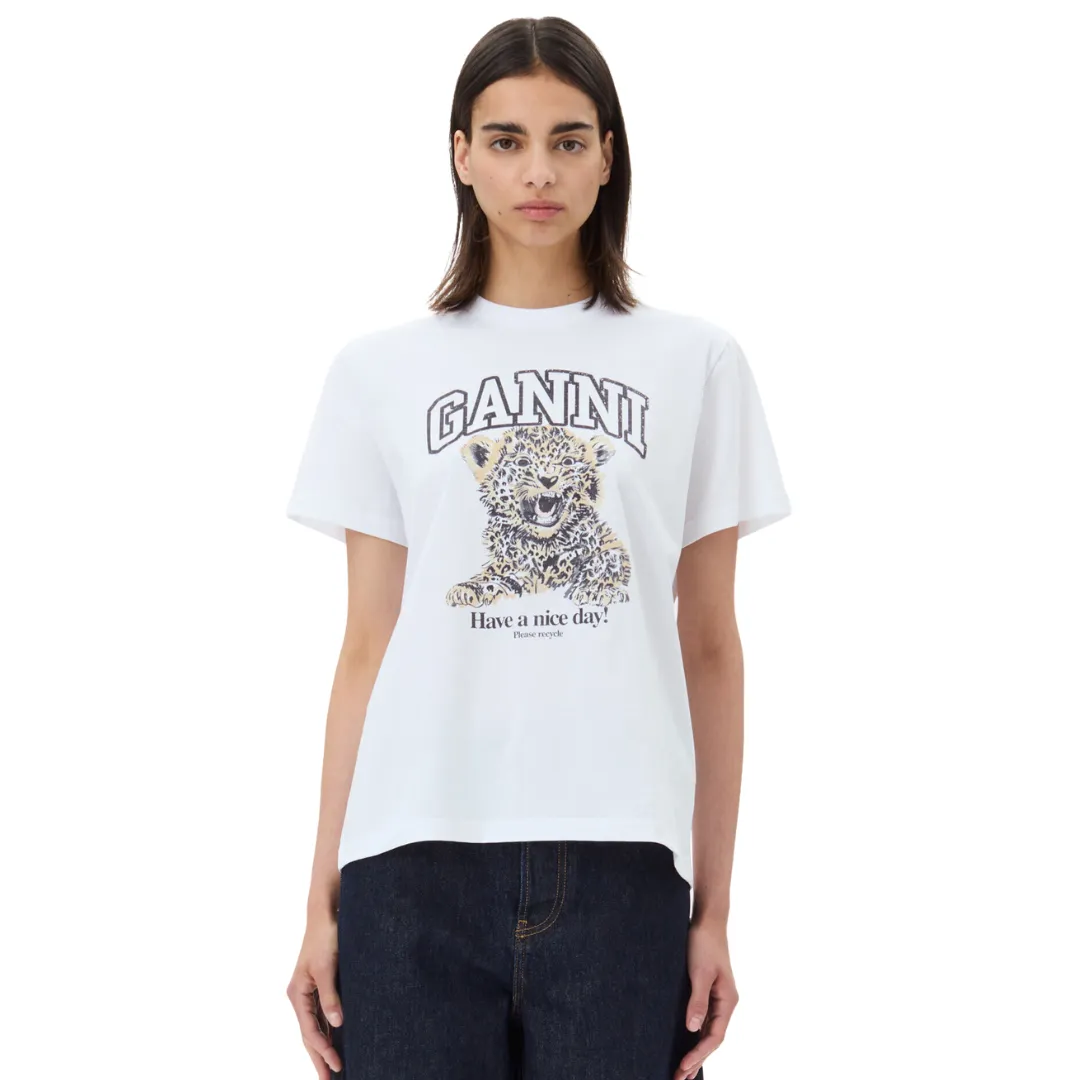 Basic Jersey Leopard Relaxed T-Shirt (Leopard)