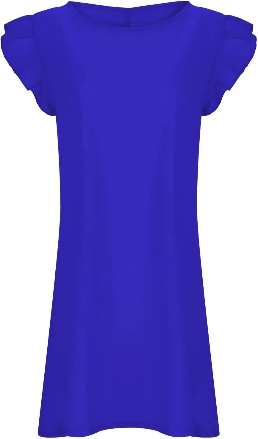 Beach Dresses for Women Plus Size Lounge Ruffles Cap Sleeveless Mini Dress Gift Solid Cruise Outfits for Women 2025