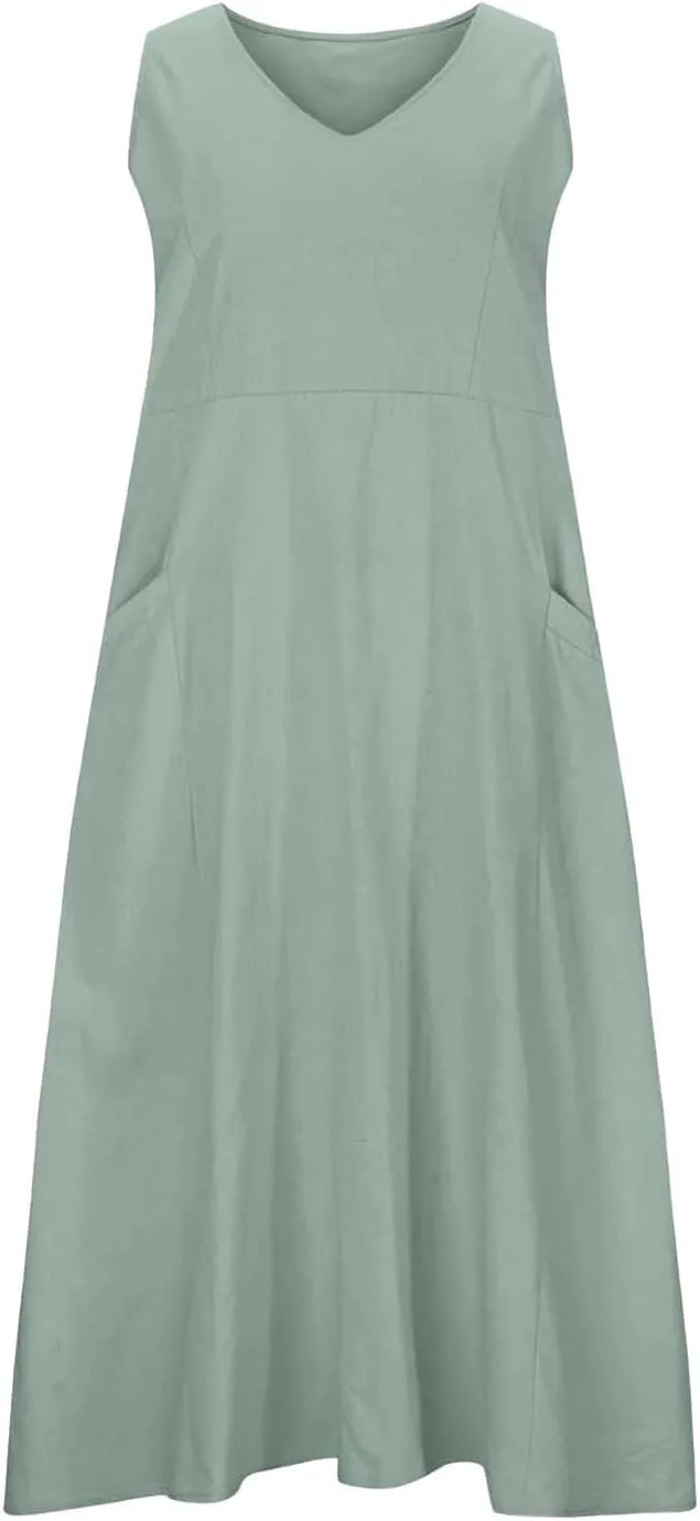 Beach Vacation Clothes for Women Beach Fashion Vacation Essentials Summer Dresses for Women 2025 Cotton Linen Maxi Dress