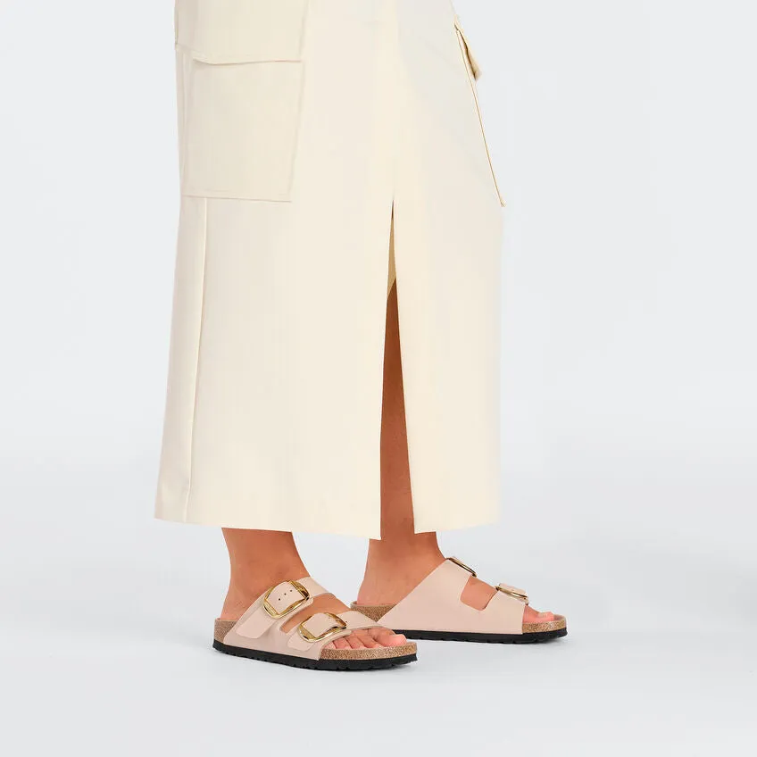 BIRKENSTOCK Arizona Big Buckle High Shine New Beige Leather Patent Slides