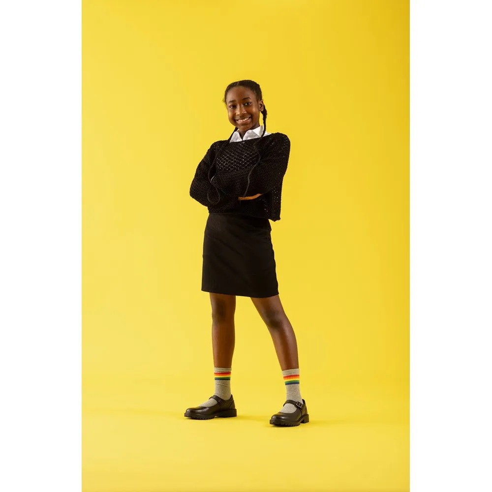 Black/Black Aurora Senior School Shoes