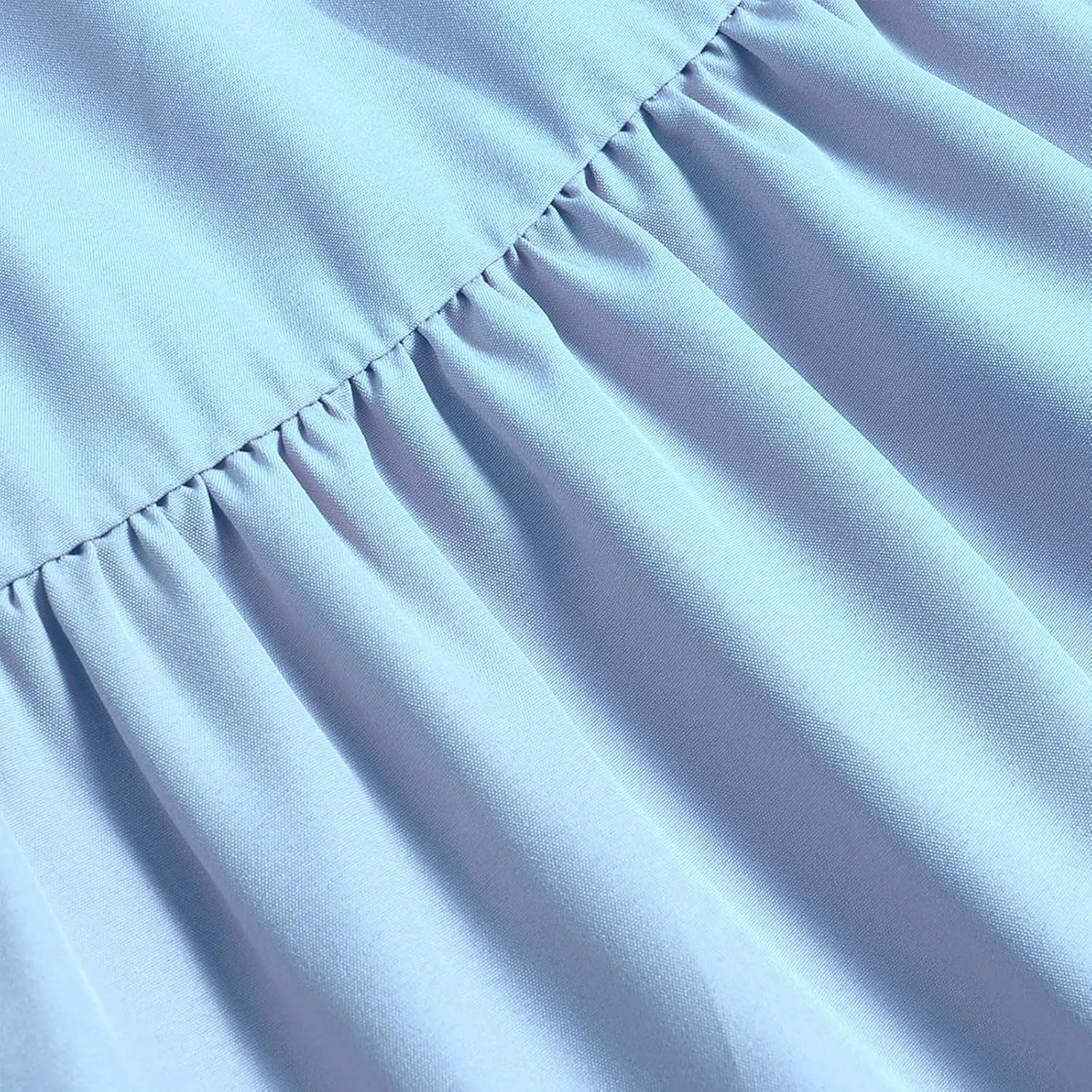 Boho Skirts for Women Drawstring Elastic High Waisted Summer Midi Skirt Work A Line Tiered Pleated Skirts Knee Length