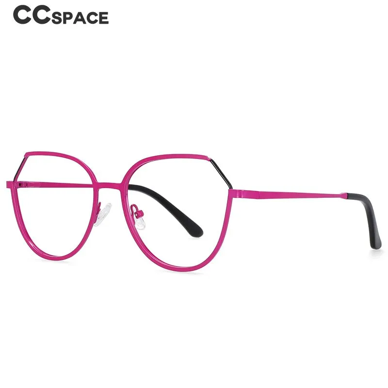 CCspace Unisex Full Rim Round Cat Eye Alloy Frame Eyeglasses 54178