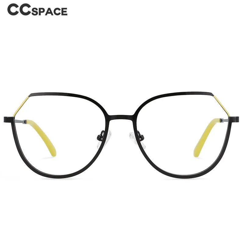 CCspace Unisex Full Rim Round Cat Eye Alloy Frame Eyeglasses 54178