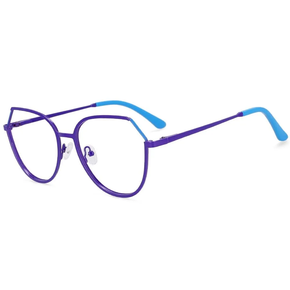 CCspace Unisex Full Rim Round Cat Eye Alloy Frame Eyeglasses 54178