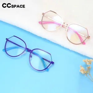 CCspace Unisex Full Rim Round Cat Eye Alloy Frame Eyeglasses 54178