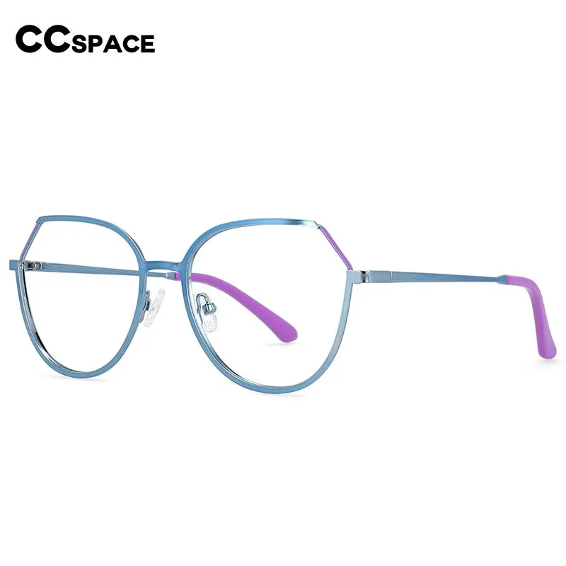 CCspace Unisex Full Rim Round Cat Eye Alloy Frame Eyeglasses 54178