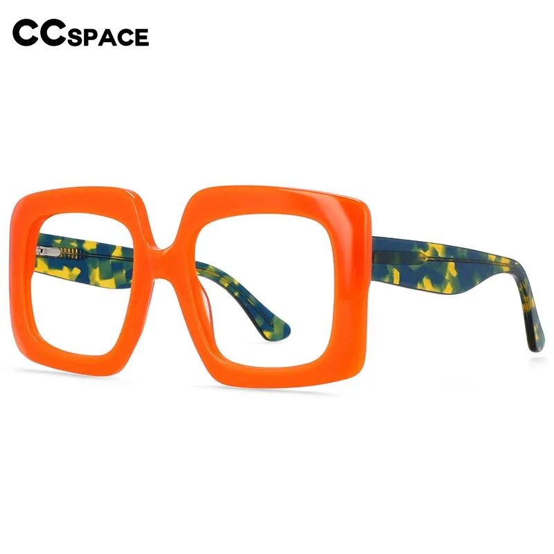 CCspace Women's Oversized Square Acetate Frame Eyeglasses 54324