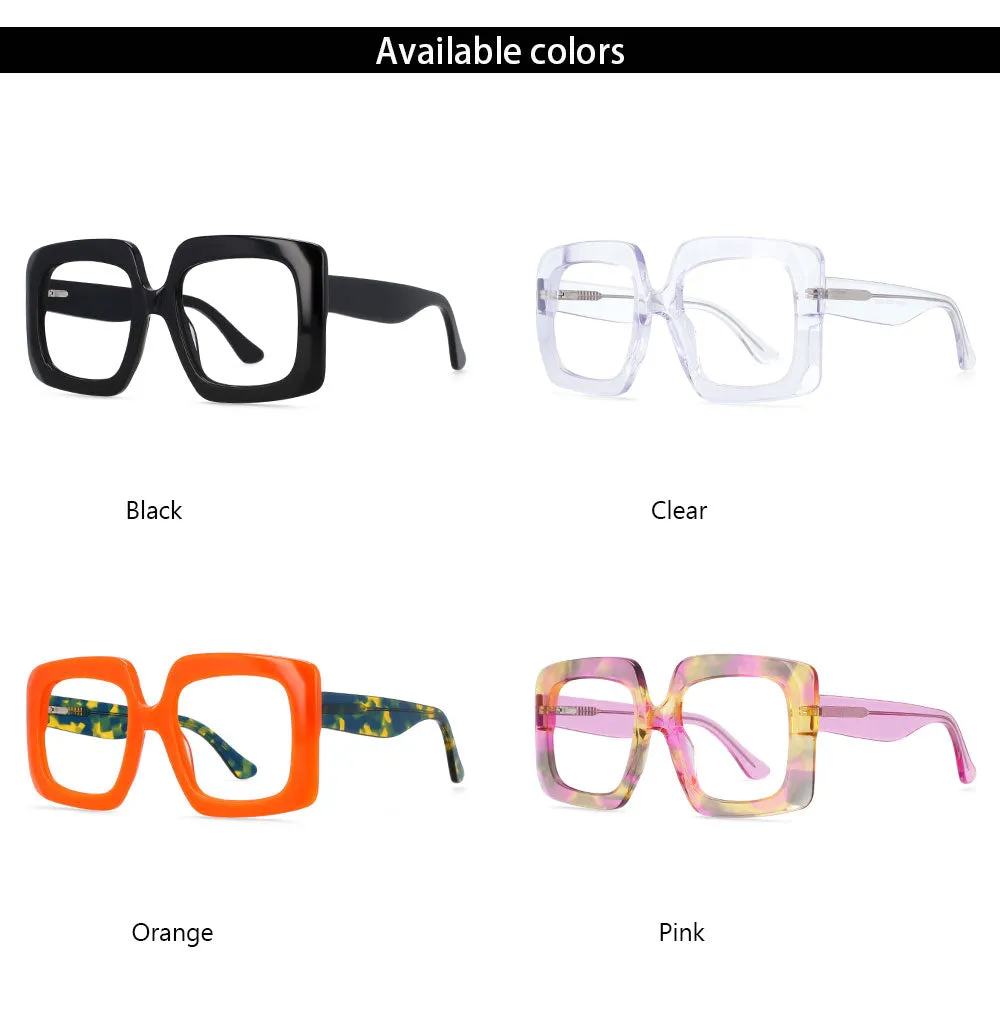 CCspace Women's Oversized Square Acetate Frame Eyeglasses 54324