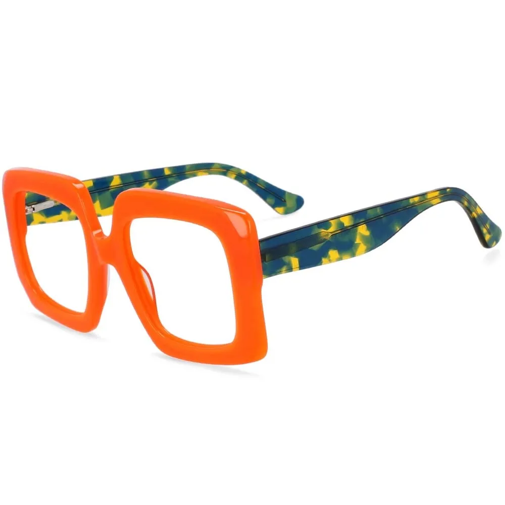 CCspace Women's Oversized Square Acetate Frame Eyeglasses 54324