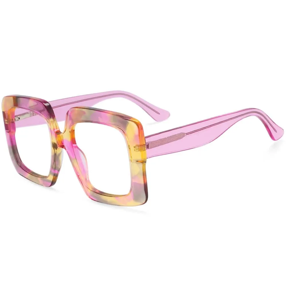 CCspace Women's Oversized Square Acetate Frame Eyeglasses 54324