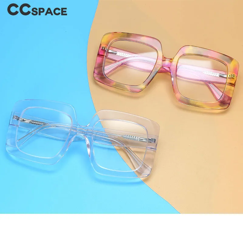 CCspace Women's Oversized Square Acetate Frame Eyeglasses 54324