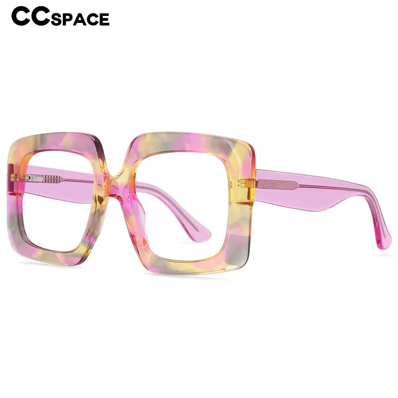 CCspace Women's Oversized Square Acetate Frame Eyeglasses 54324