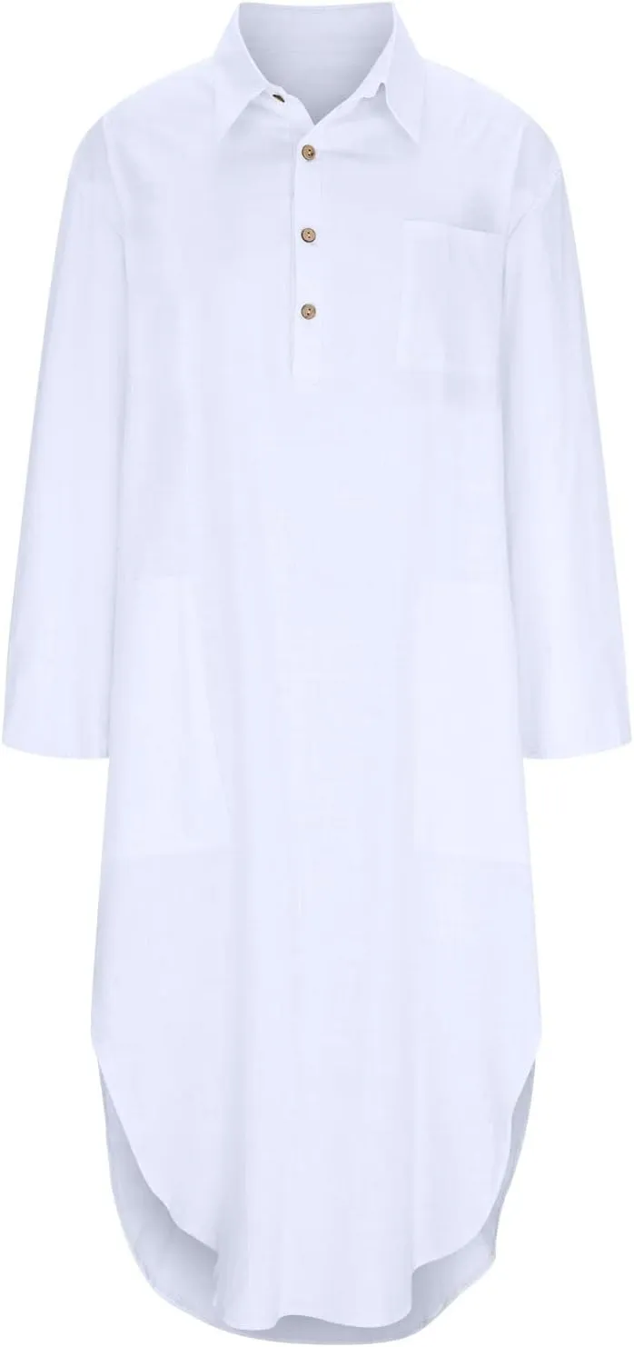 Ceboyel Womens Summer Causal Dresses Long Sleeve Dress Cotton Linen Shirt Dresses Dressy Trendy Ladies Outfits 2023