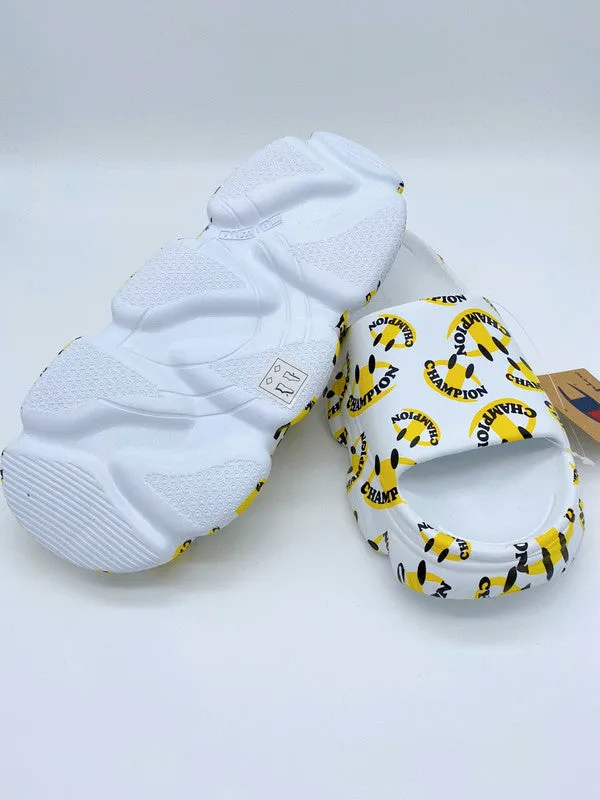 Champion Meloso Squish Smile Slide White/Yellow CP102209M