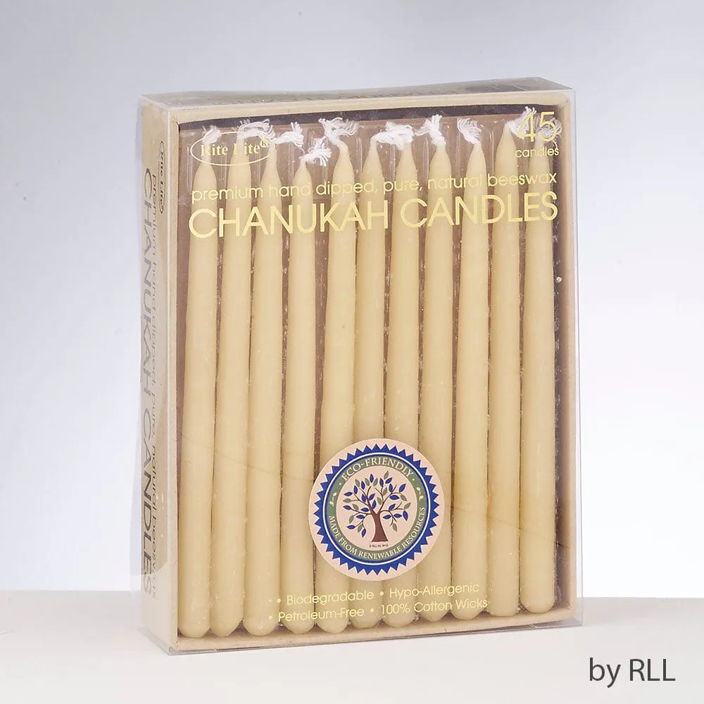 Chanukah Candles,hand-dipped Beeswax, Natural 45/recycle Box