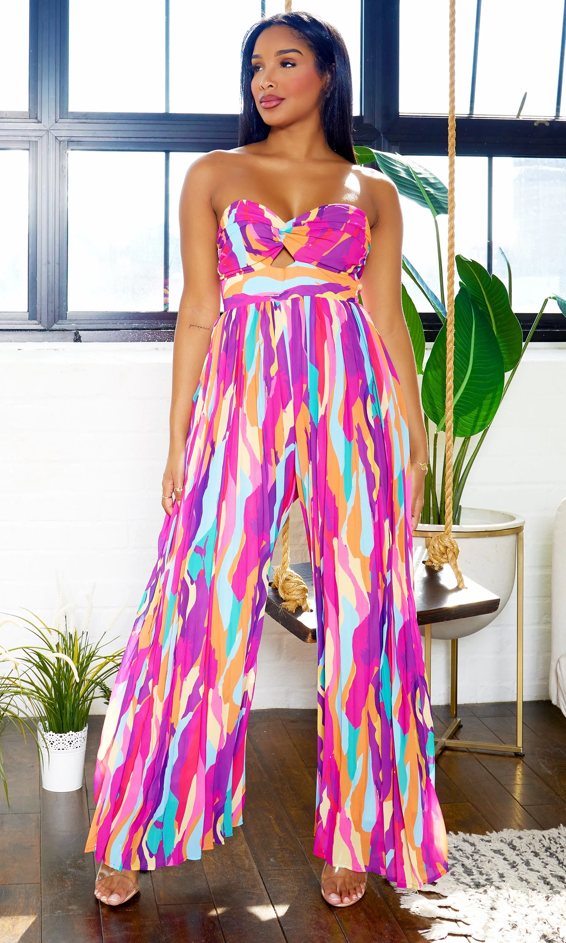 Charm  Print Jumpsuit - Multicolor FINAL SALE