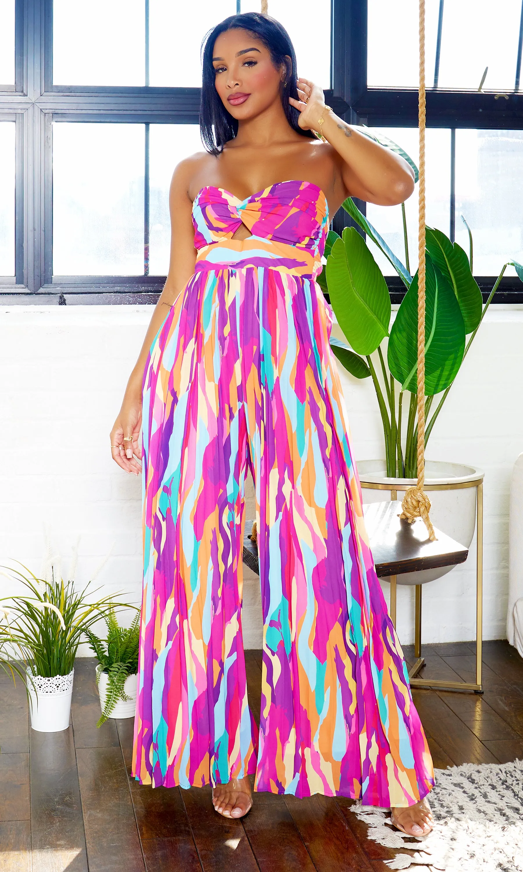Charm  Print Jumpsuit - Multicolor FINAL SALE