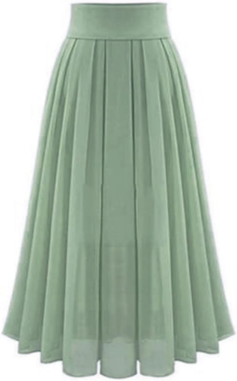 Chiffon Skirts for Women High Waisted Pleated Swing Skirt Plus Size Loose Baggy Comfort Skirt Long Skirts