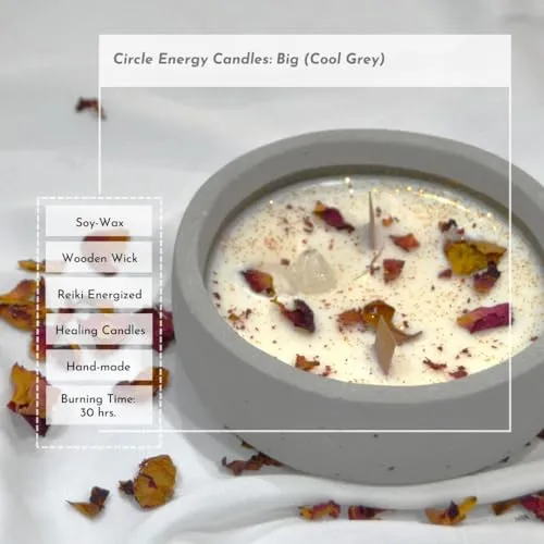 Circle Energy Candle - Cool Grey (Eucalyptus & Brick Powder, Big)