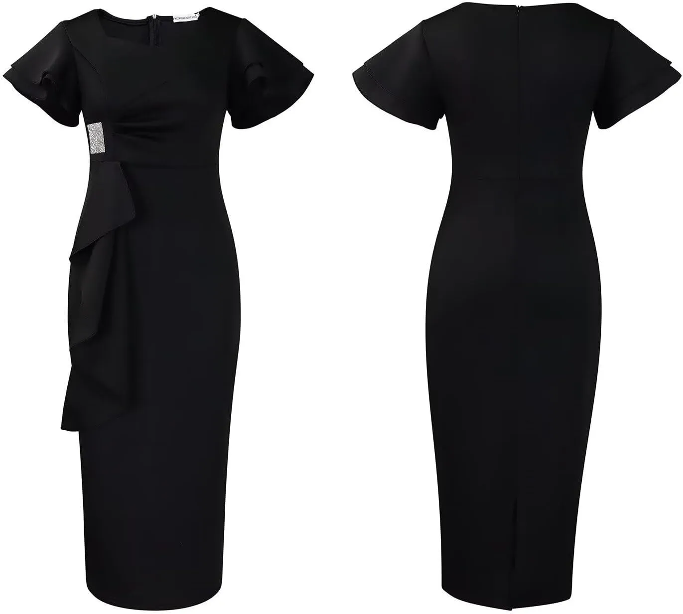 Cocktail Dresses for Women 2025 Wedding Guest Midi Dress with Sleeves Formal Tea Party Dress for Women
