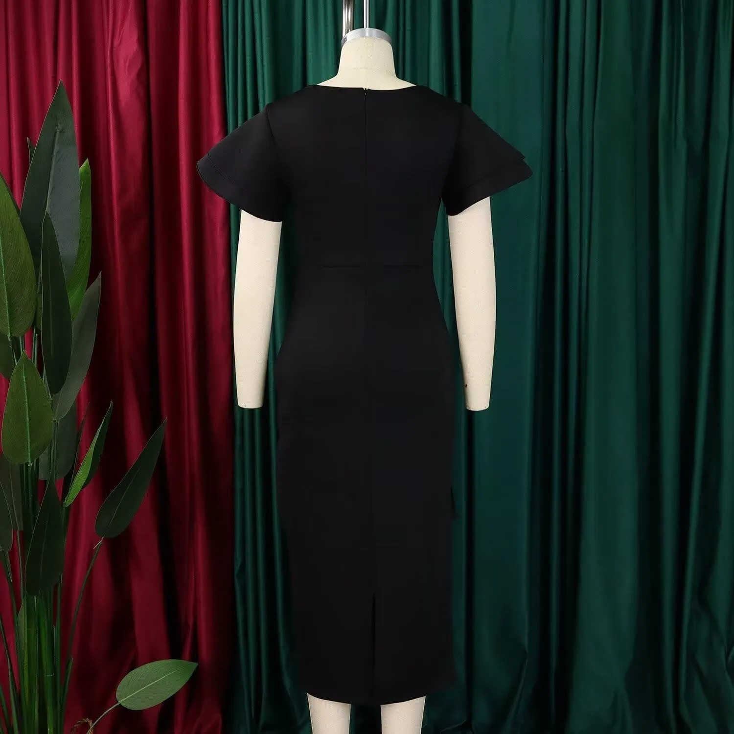 Cocktail Dresses for Women 2025 Wedding Guest Midi Dress with Sleeves Formal Tea Party Dress for Women