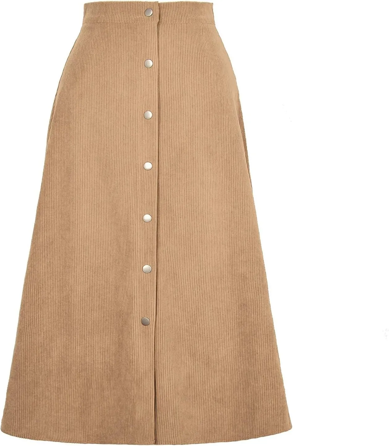 Corduroy Skirt Women High Waisted Suede Skirts Button Down A Line Midi Skirt Fall Winter Business Casual Long Skirts